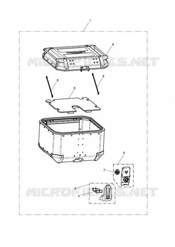 TOP BOX - ALUMINIUM 42L - BLACK Triumph MOTO Tiger 1200 Tiger Explorer XC  Tiger Explorer XC