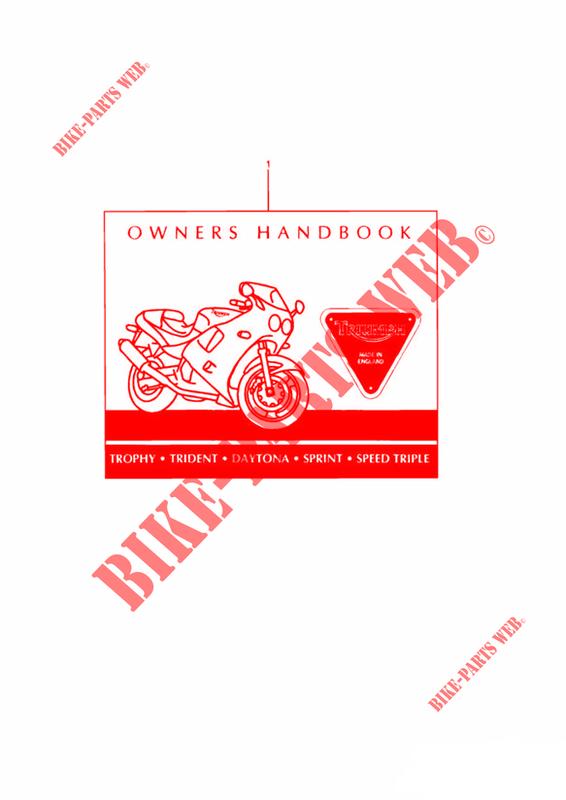 OWNERS HANDBOOK FROM 16922 for Triumph TROPHY