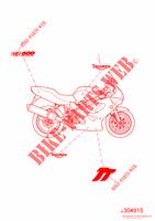 BODYWORK   DECALS (FROM VIN 115674) for Triumph TT 600