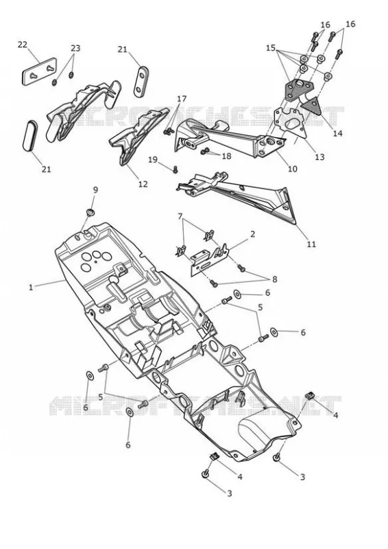 REAR MUDGUARD & NUMBER PLATE BRACKET Triumph MOTO Street Triple 660 STREET TRIPLE 660 S LAMS COMPLIANT  STREET TRIPLE 660 S LAMS COMPLIANT