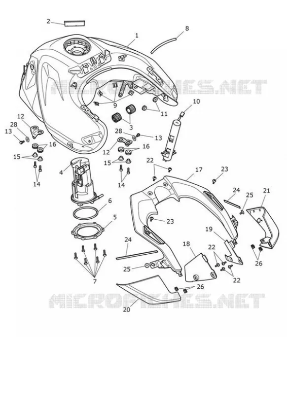 FUEL TANK - FUEL PUMP & FITTINGS Triumph MOTO Tiger 900 Tiger 900 Rally  Tiger 900 Rally