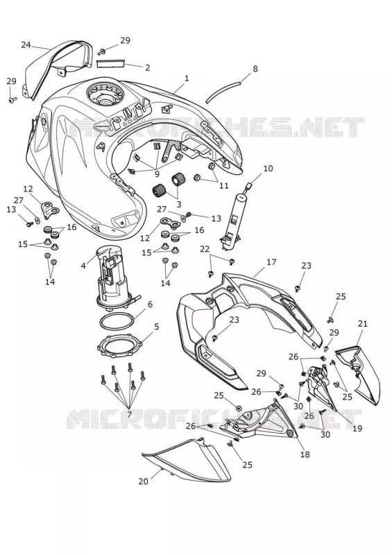 FUEL TANK - FUEL PUMP & FITTINGS Triumph MOTO Tiger 900 Tiger 900 Rally Pro  Tiger 900 Rally Pro