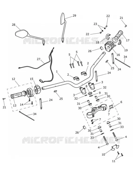 HANDLEBARS & SWITCHES Triumph MOTO Tiger 900 Tiger 900 Rally Pro  Tiger 900 Rally Pro