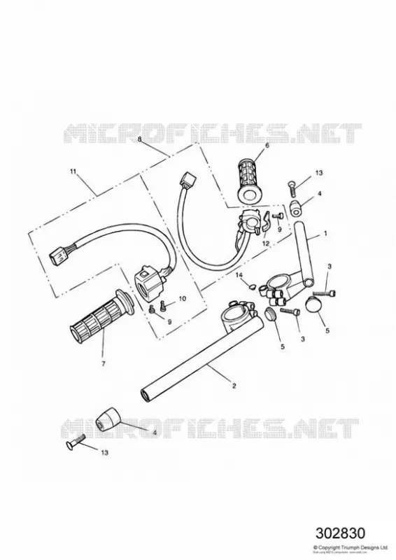 HANDLEBARS AND SWITCHES Triumph MOTO Speed Speed-Triple SPEED TRIPLE Carburetor  SPEED TRIPLE Carburetor