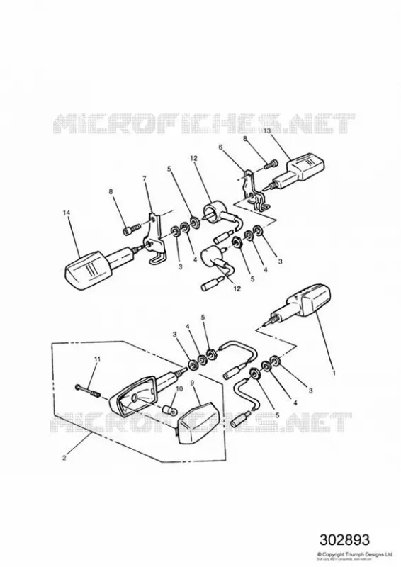 INDICATORS 750CC MODEL Triumph MOTO Speed Speed-Triple SPEED TRIPLE Carburetor  SPEED TRIPLE Carburetor