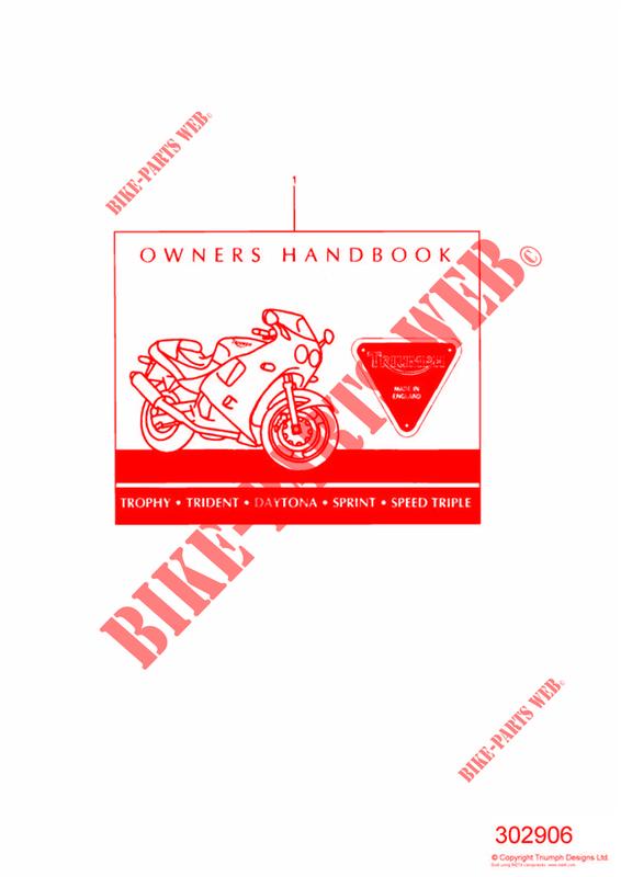 OWNERS HANDBOOK   FOR 1994 MODELS. UP TO 16921 for Triumph SPEED TRIPLE CARBS
