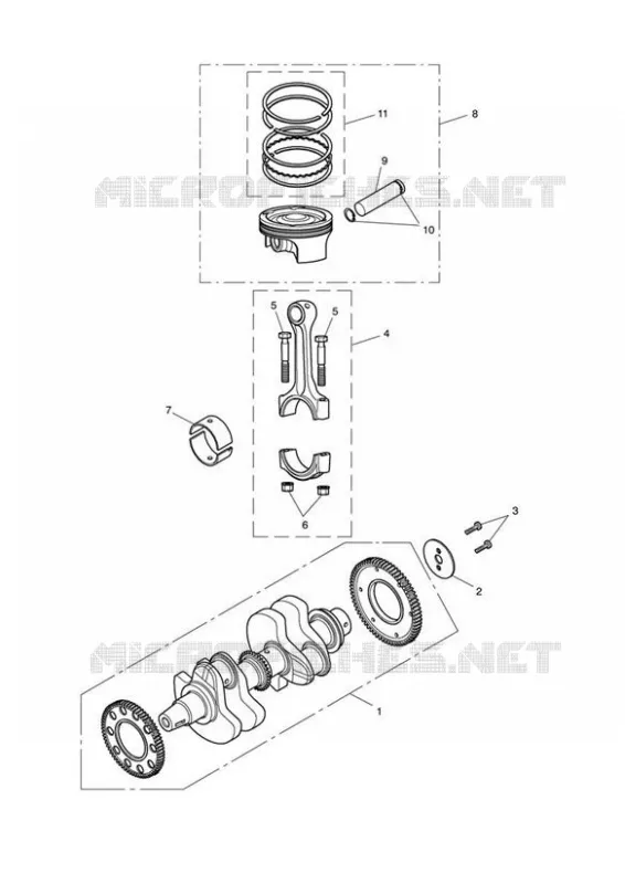 CRANKSHAFT - CONNECTING RODS & PISTONS Triumph MOTO Speed Speedmaster SPEEDMASTER EFI  SPEEDMASTER EFI