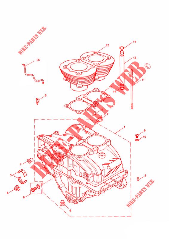 CRANKCASE & FITTINGS – BONNEVILLE UP TO ENGINE NO 221608 (+ ENG NO'S 229407 TO 230164) for Triumph Bonneville T100 Carbs