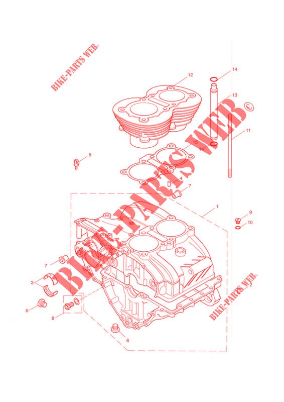 CRANKCASE & FITTINGS   BONNY T100 UP TO ENGINE NO 221608 (+ ENG NO'S 229407 TO 230164) for Triumph Bonneville T100 Carbs