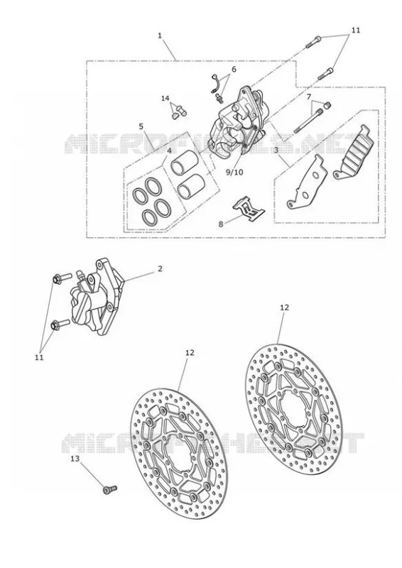 FRONT BRAKE CALIPER & DISCS Triumph MOTO Street Triple 675 STREET TRIPLE 675  STREET TRIPLE 675