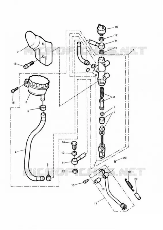 REAR BRAKE MASTER CYLINDER Triumph MOTO Thunderbird Sport THUNDERBIRD SPORT  THUNDERBIRD SPORT
